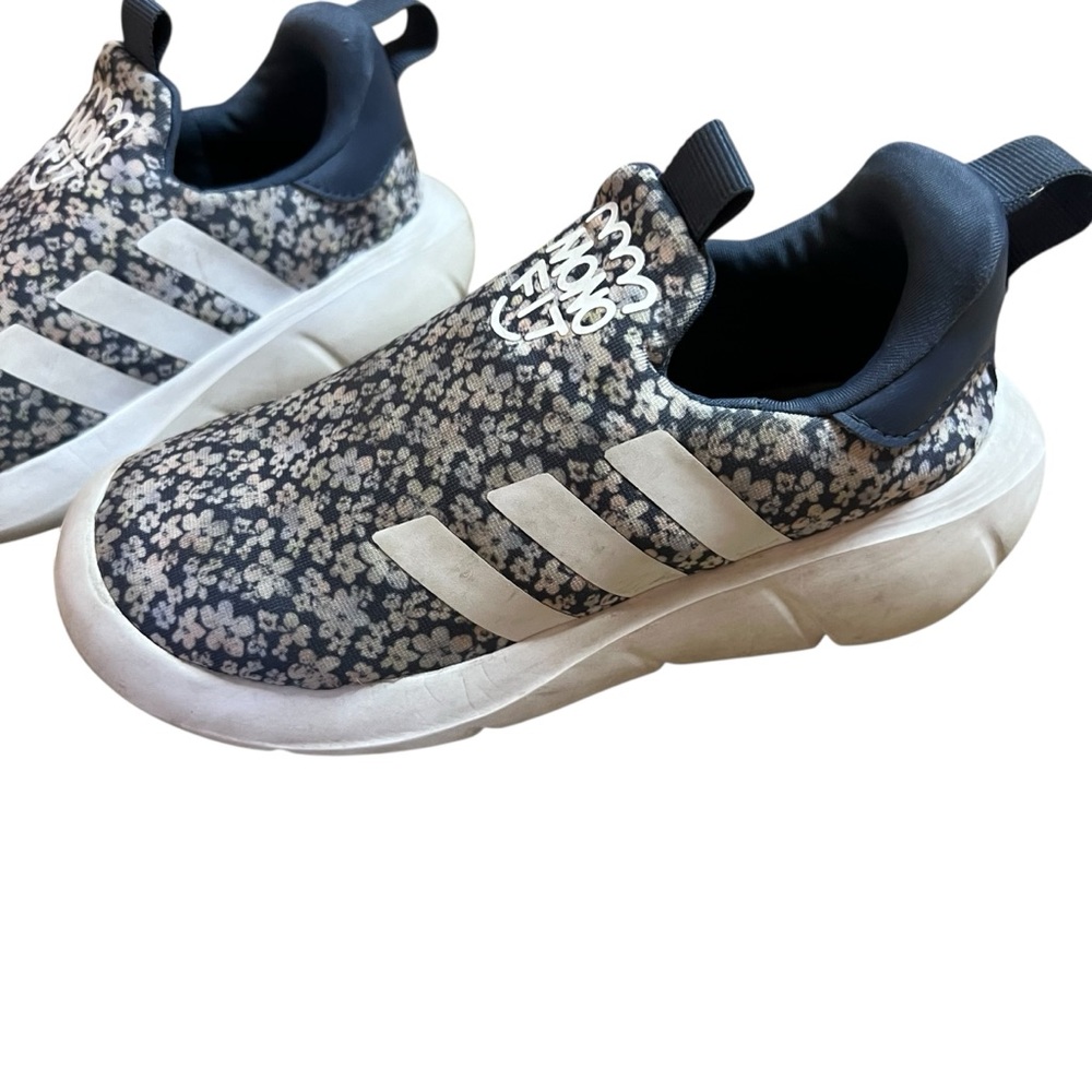 Adidas Kids Mono Fit 10k Toddler Girls Blue White Floral Pull On Sneakers